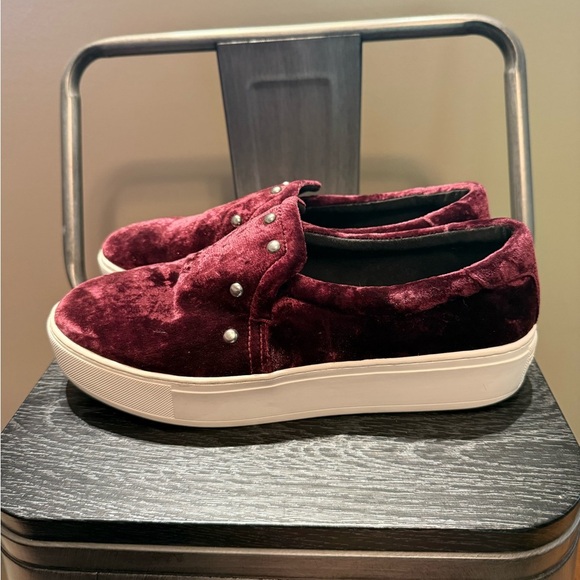 Rebecca Minkoff Burgundy Velvet Loafers - Picture 4 of 11